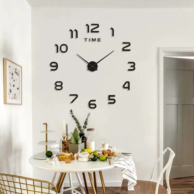 DIY Simple Modern Design Digital Clock Silent Wall Clock Home Decor Room Living Wall Decoration Punch-Free Wall Sticker Clock