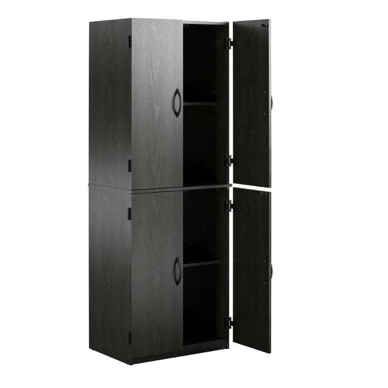 Mainstays 4-Door 5' Storage Cabinet, Black Oak, Home/Storage & Organization/Storage Furniture