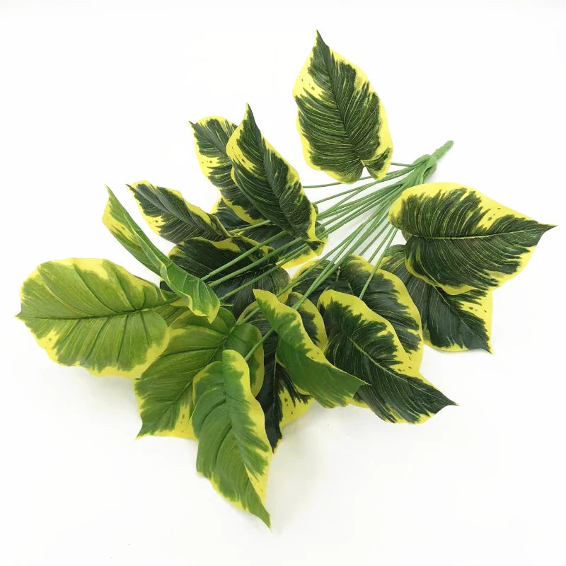 75cm Artificial Green Plant Over Glue White Yellow Edge Pig Heart Leaf Fake Tree Home Hotel Office Interior Decoration Bonsai