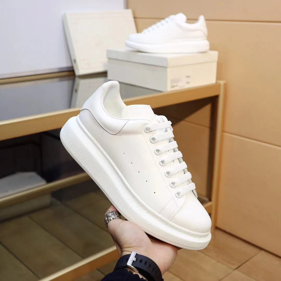 2023 Top Quality Unisex Genuine Leather Ladies Platform Casual Sneakers Fall Fashion Sports Vulcanized Men's Shoes