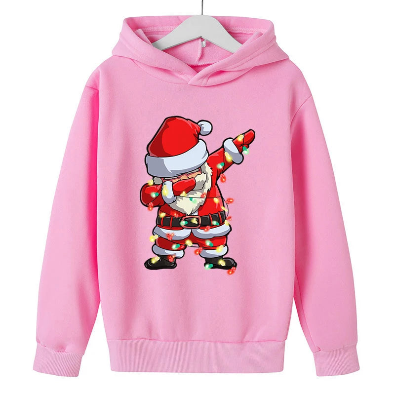 Christmas Dab Santa Children Hoodies Cartoon Clothes Children Sweaters Clothes Long Sleeve Happy Christmas Boys Girls Hoodies