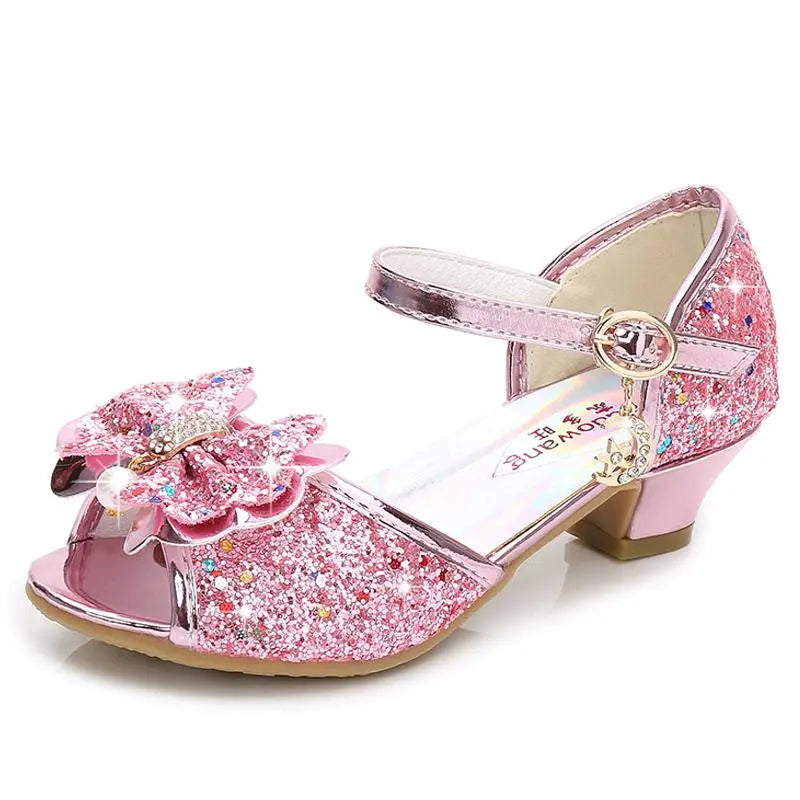 Princess Girls Party Shoes Children Sandals Colorful Sequins High Heels Shoes Girls Sandals Peep Toe Summer Kids Shoes CSH813