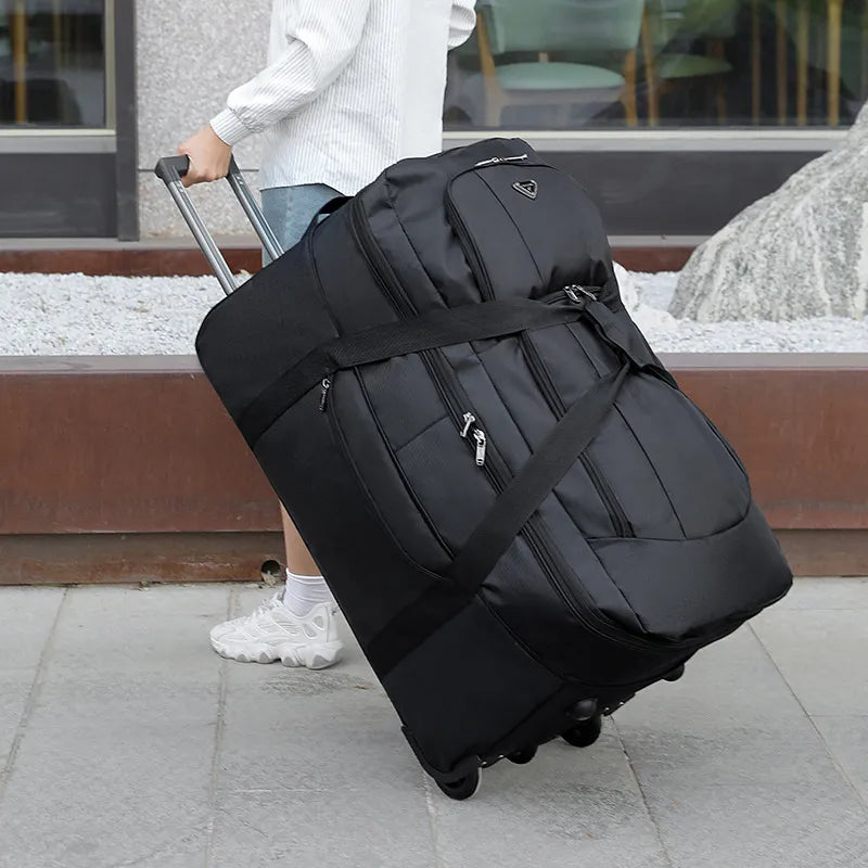 2023 New Travel Bags with Wheels Oxford Cloth Trolley Luggage Bag Organizes Folding Bags Quality Large Size Suitcases valises