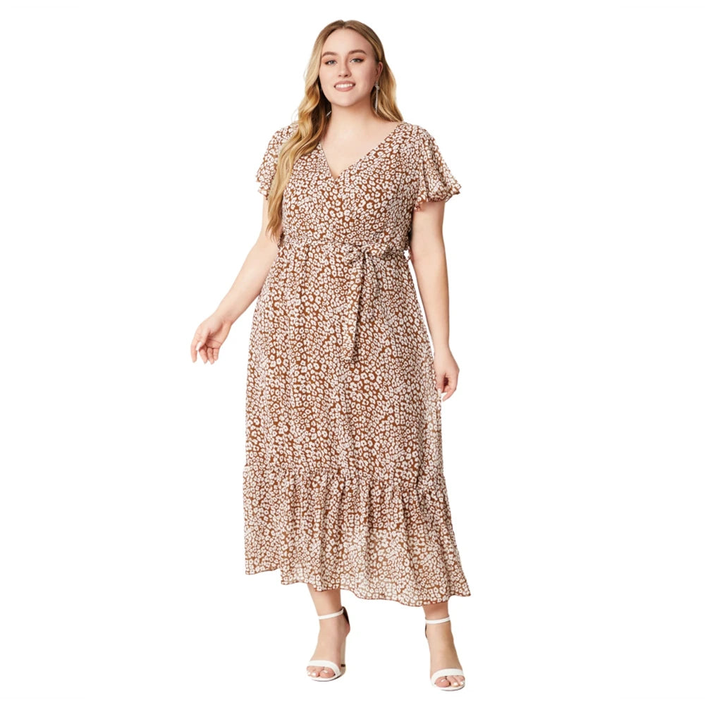 2023 Summer New Hot Sale European And American Style Plus Size V-Neck Dress For Women