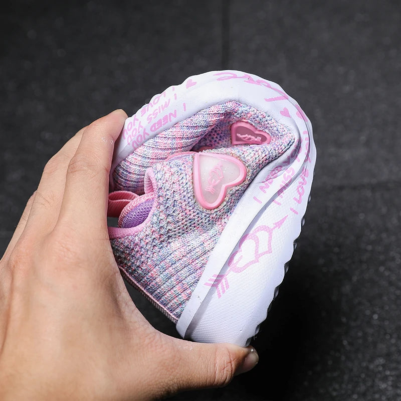 2023 Girls Casual Shoes Light Mesh Sneakers Kids Summer Children Autumn Tenis Cute Sport Cartoon Female Running Sock Footwear 8