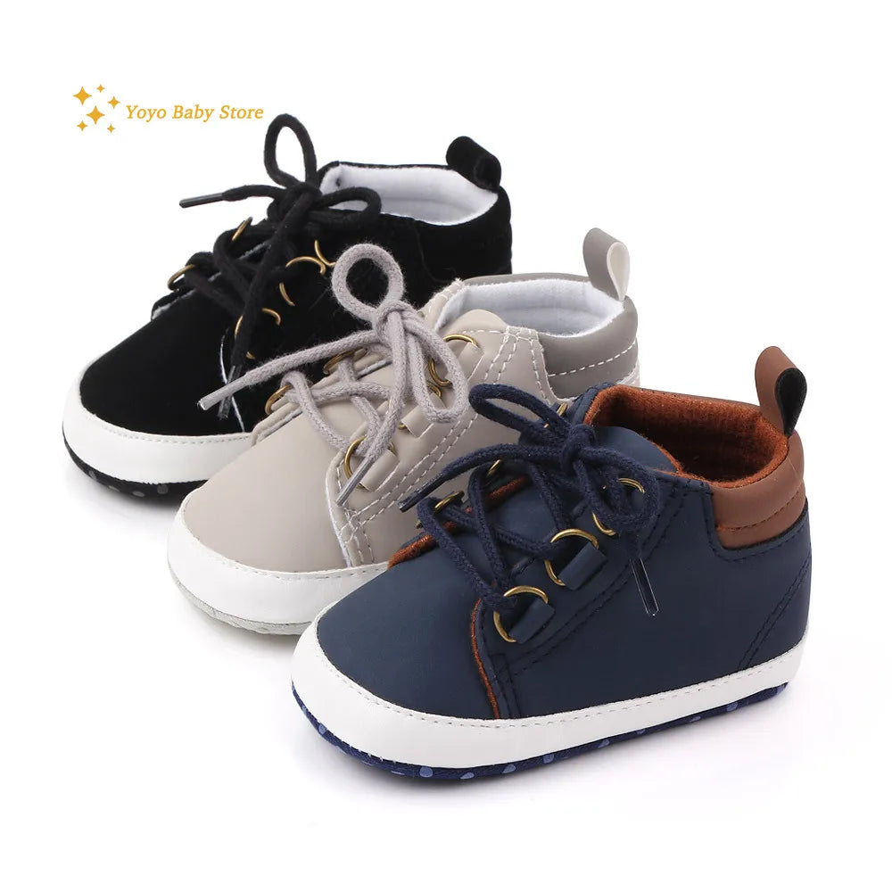 Shoes Baby Boy Newborn Infant Toddler Casual Comfor Cotton Sole Anti-slip PU Leather First Walkers Crawl Crib Moccasins Shoes