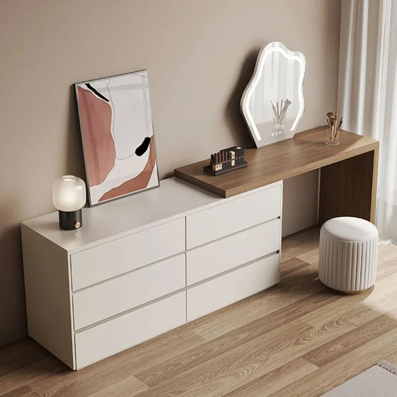 White Simple Storage Dressing Table Toiletries Bedroom Cabinet Charm Dressing Table Luxury Nordic Commodes Bedroom Furniture