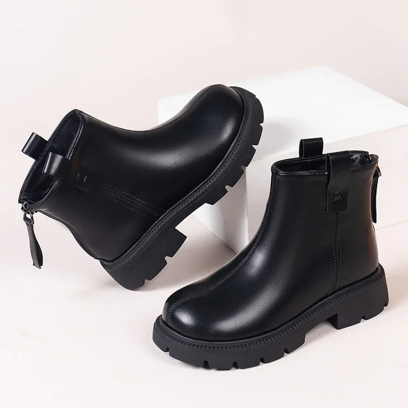 2023 New Girls Short Boots Simple Non-slip Kids Fashion Casual Versatile Round-toe Princess Ankle Boots Drop Shipping Child Shoe