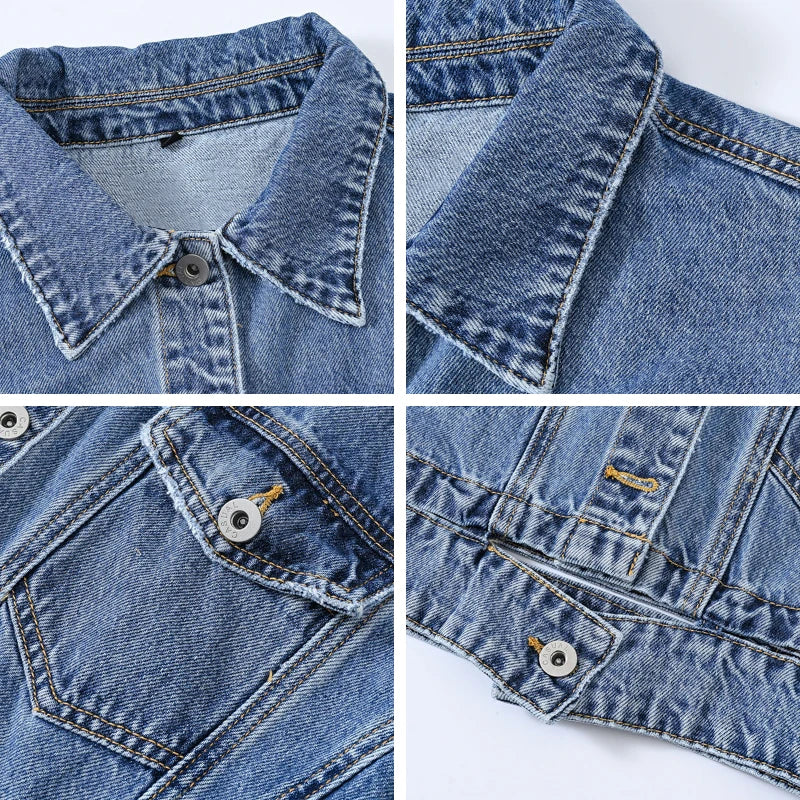 Spring Autumn Women Denim Jacket Casual Long Sleeve Coat Button Up Jackets Streetwear Outerwear Jeans Jackets