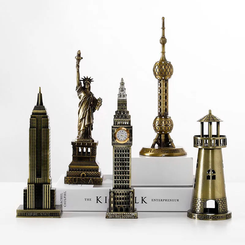 BJ02 Metal World Famous Building Architecture Model Statue Landmark Tourist Souvenir Home Office Decoration Desk Decoration