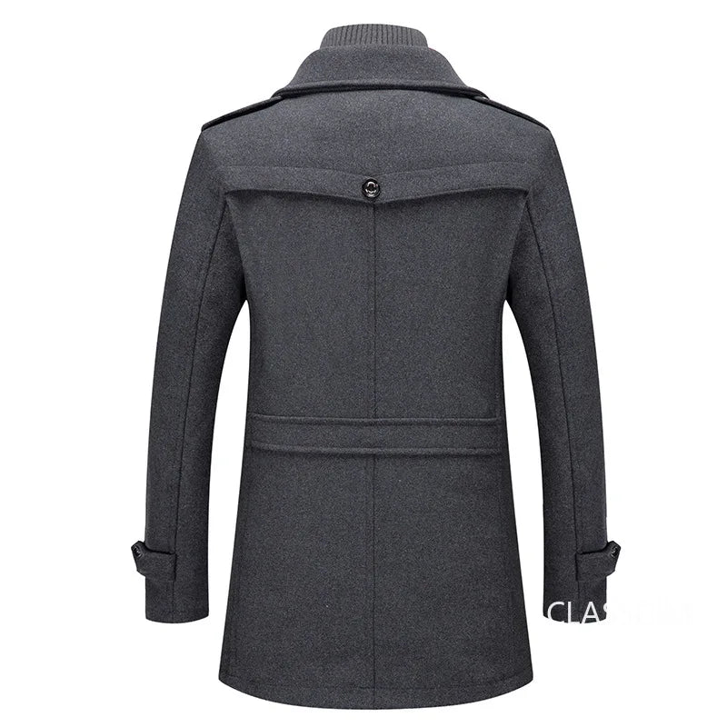 Men Cashmere Trench Coats Winter Jackets Overcoats Wool Blends High Quality New Winter Coats Male Business Casual Trench Coats 4