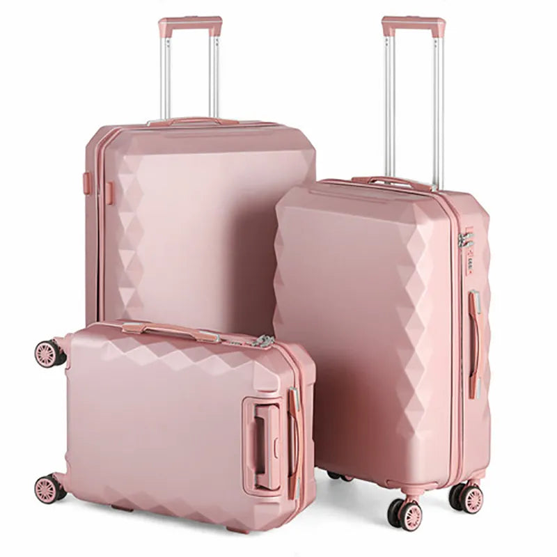 3pcs Pink Travel Suitcases Women 12kg Board Bag Carry-on Suitcase Suitcase Luggage 20"24"28" Maletas Travel Suitcase