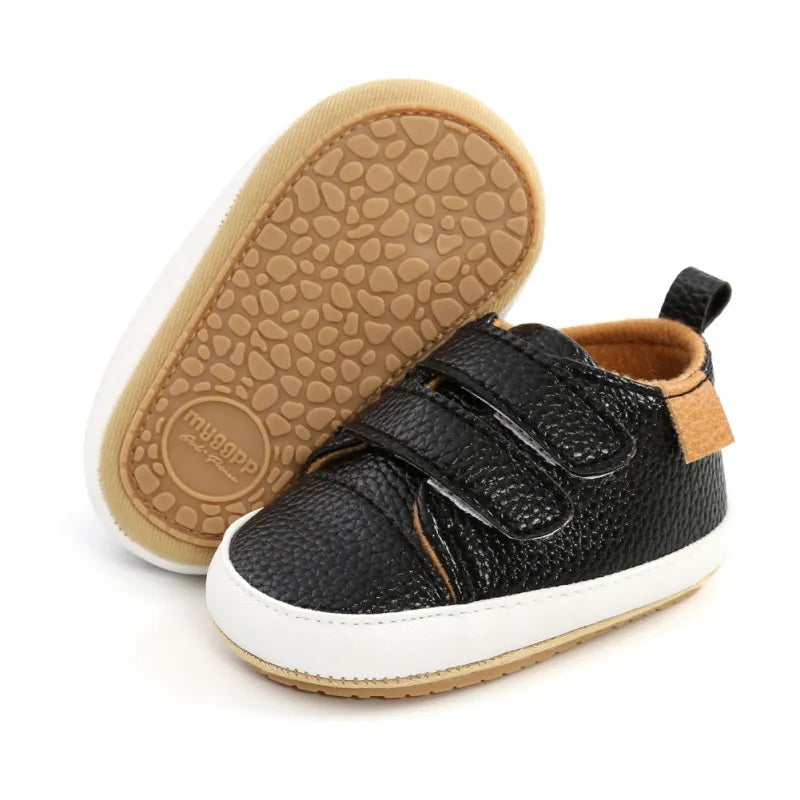 PU Casual Baby Shoes Kids Sneakers Baby Girl Boy Solid Color Kids Shoes Socks Infant Toddler Non Slip Sports Shoes