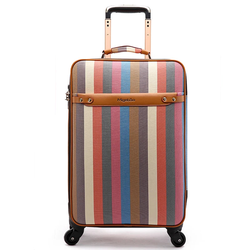 16"18"20" inch PVC travel suitcase female light trolley case universal wheel boarding luggage set male password box