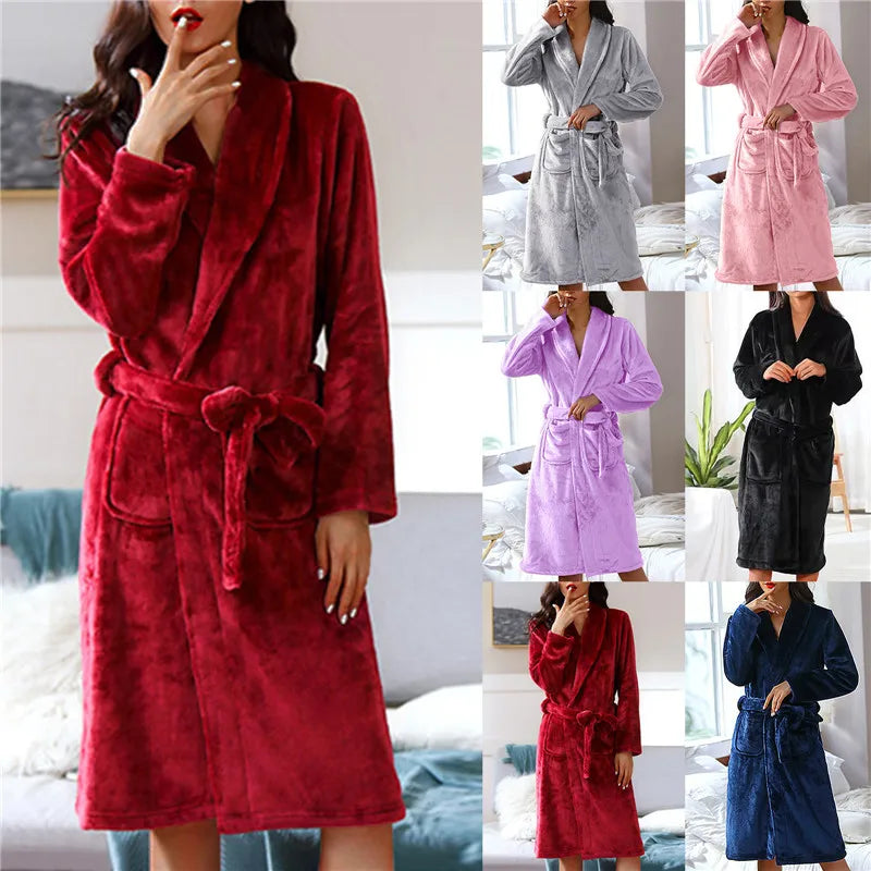 Women Pajamas Home Clothes Pajamas Bathrobes Couple Bathrobes Unisex Extended Bathrobes Modern Home Men Pajamas