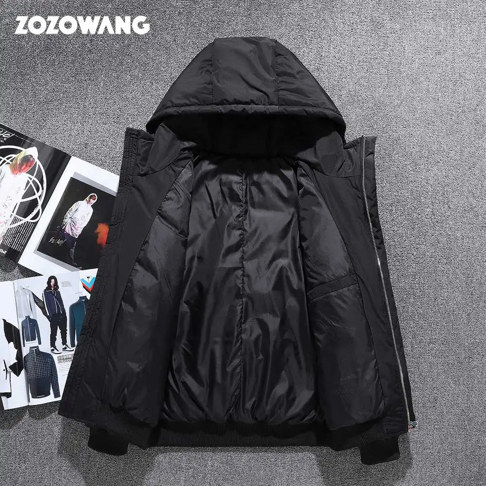 ZOZOWANG 2023 Men Winter Jacket White Duck Down Parka Casual Goose Feather Men's Winter Coat Hood Thick Warm Waterproof Jackets