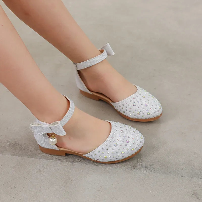 Girls Princess Sandals Baby Shoes 2023 Brand New Kids Shoes for Wedding Party Bling Summer Flat Sandals Fashion Breathable 2023