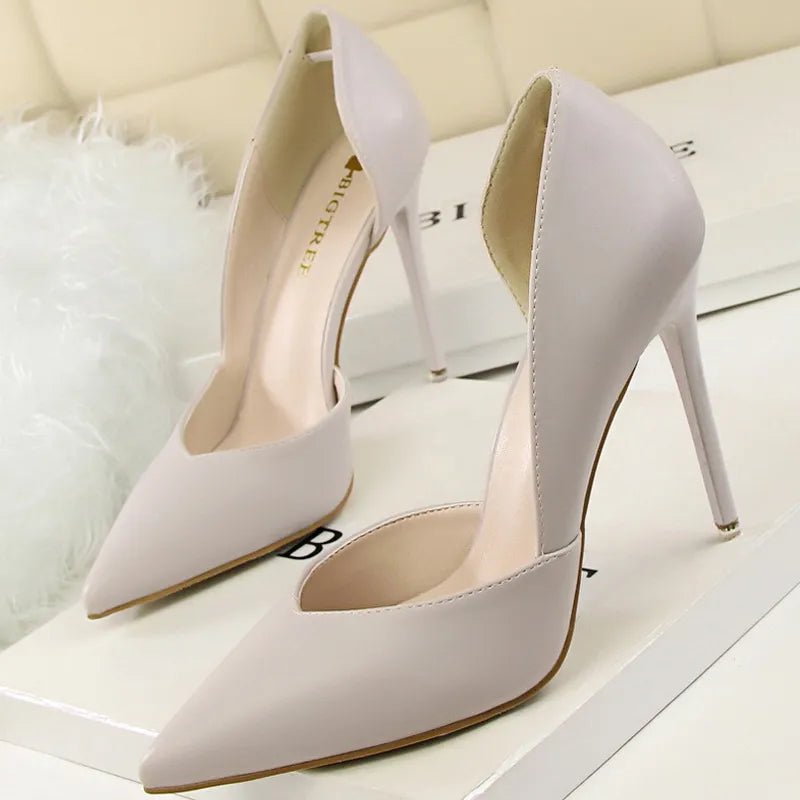 BIGTREE Shoes Women Pumps Fashion High Heels Shoes Black Pink White Shoes Women Wedding Shoes Ladies Stiletto Women Heels 2023