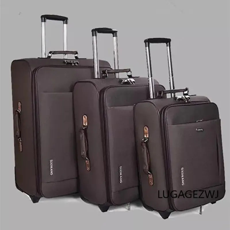 Large Capacity Rolling Luggage: Waterproof Wear-resistant Oxford Trolley Case Business Travel Suitcase