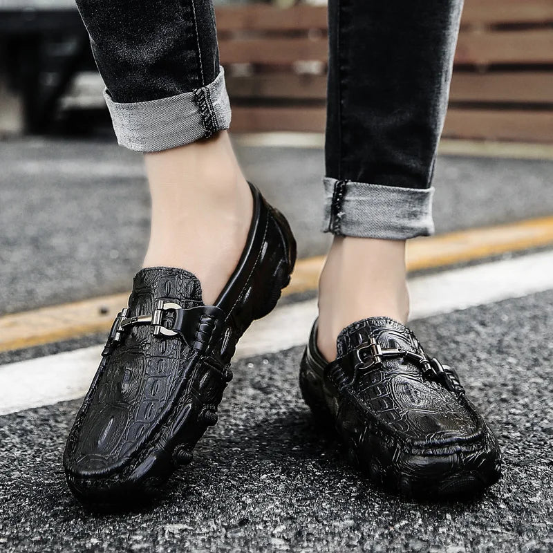 Genuine Leather Penny Loafers Men Shoes Men's Breathable Loafers Men Casual Driving Shoes Slip On Moccasins Men Flats Footwear