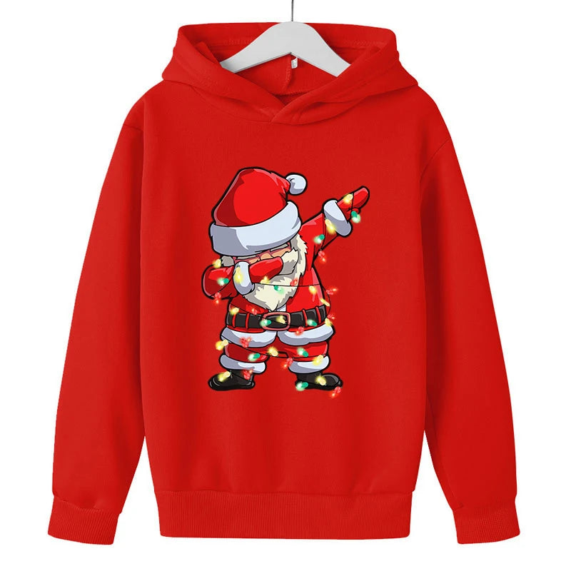 Christmas Dab Santa Children Hoodies Cartoon Clothes Children Sweaters Clothes Long Sleeve Happy Christmas Boys Girls Hoodies