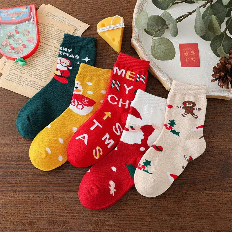 Kids Christmas Socks For 1-10Years Children's Short Socks Girls Boys Winter Warm Cotton Toddler New Year Gift Santa Claus Socks