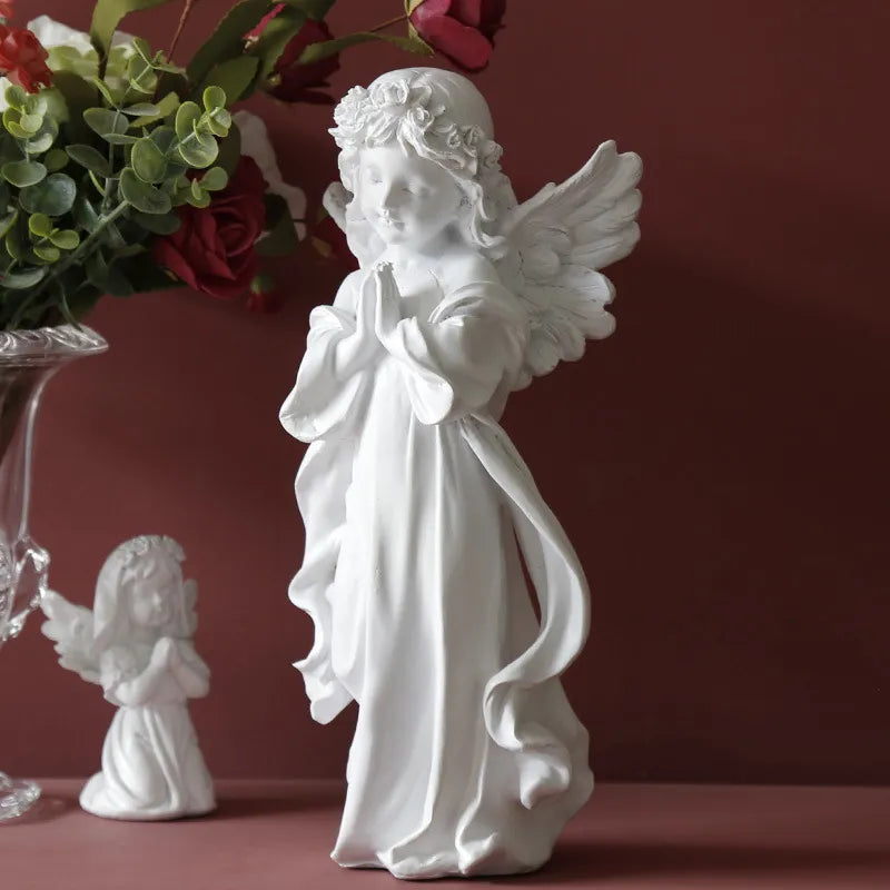 Angel Girl Sculpture Decoration Home Living Room Bookcase Crafts Resin Statue