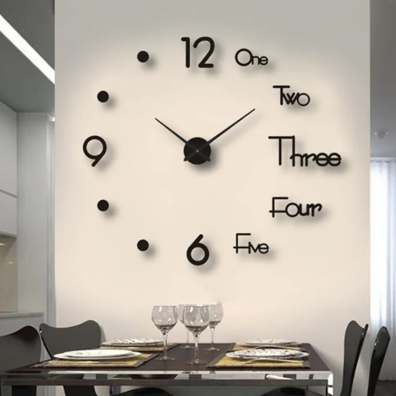 DIY Digital Clock Wall Watches Stickers Silent Clock For Home Living Room Table Acrylic 3D Wall Clock Luminous Wall Clocks