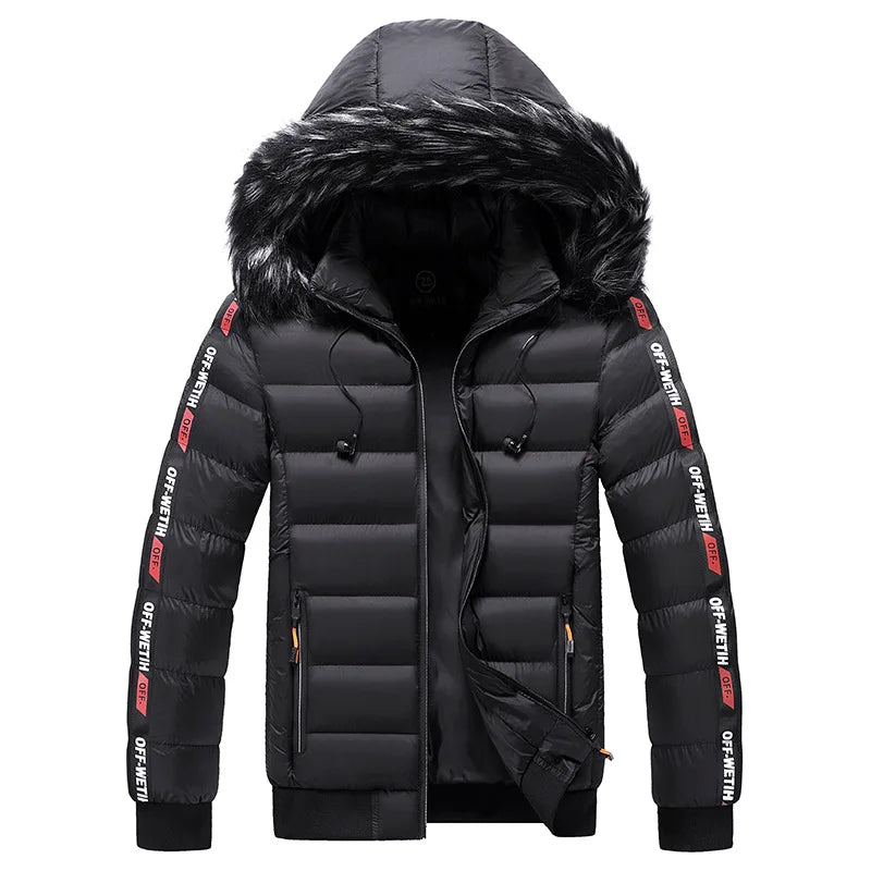 Winter Men Warm Hooded Parkas Jackets Mens Windbreaker Outwear Parkas Coats Men Autumn Detachable Hat Outfits Parkas Coats Male