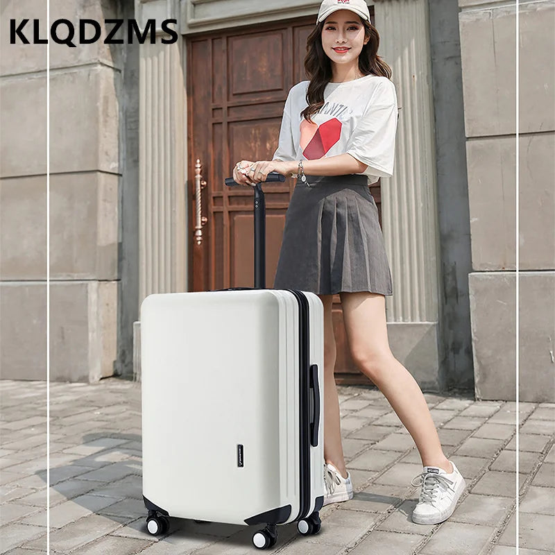 KLQDZMS Japanese Luggage Female Horizontal Bar Luggage Student Mute Universal Wheel Suitcase Strong And Durable Boarding Case