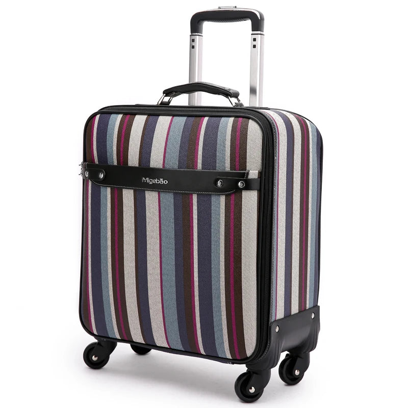 16"18"20" inch PVC travel suitcase female light trolley case universal wheel boarding luggage set male password box