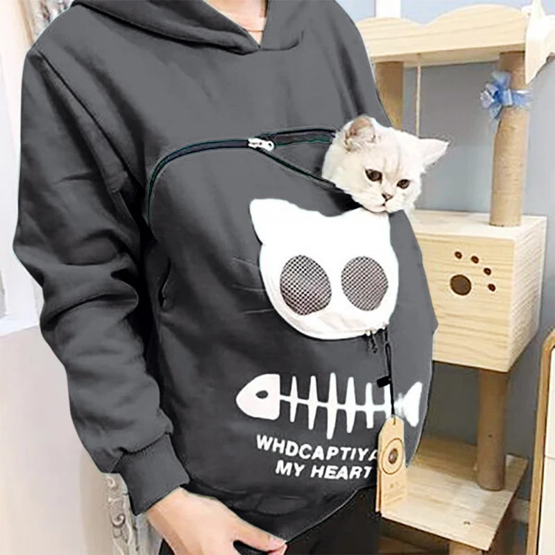 Sweatshirt Cat Lovers Hoodie Kangaroo Dog Pet Paw Dropshipping Pullovers Cuddle Pouch Sweatshirt Pocket Animal Ear Hooded Plus