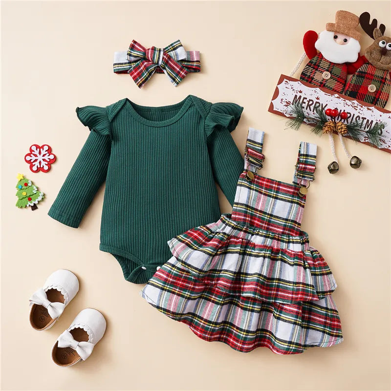 Newborn Christmas Clothes Baby Girls Clothing Set My First Christmas Baby Clothes Set Romper And Skirts New Born Baby Clothing