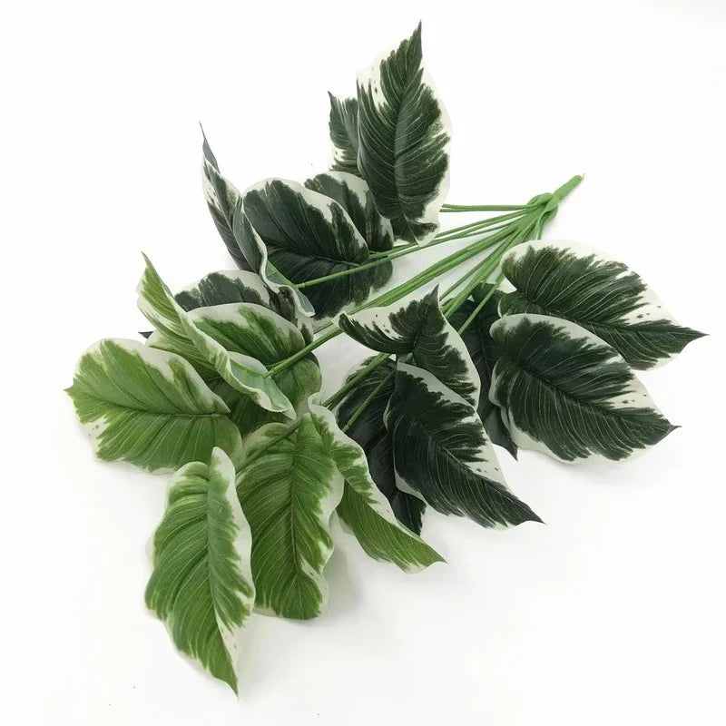 75cm Artificial Green Plant Over Glue White Yellow Edge Pig Heart Leaf Fake Tree Home Hotel Office Interior Decoration Bonsai