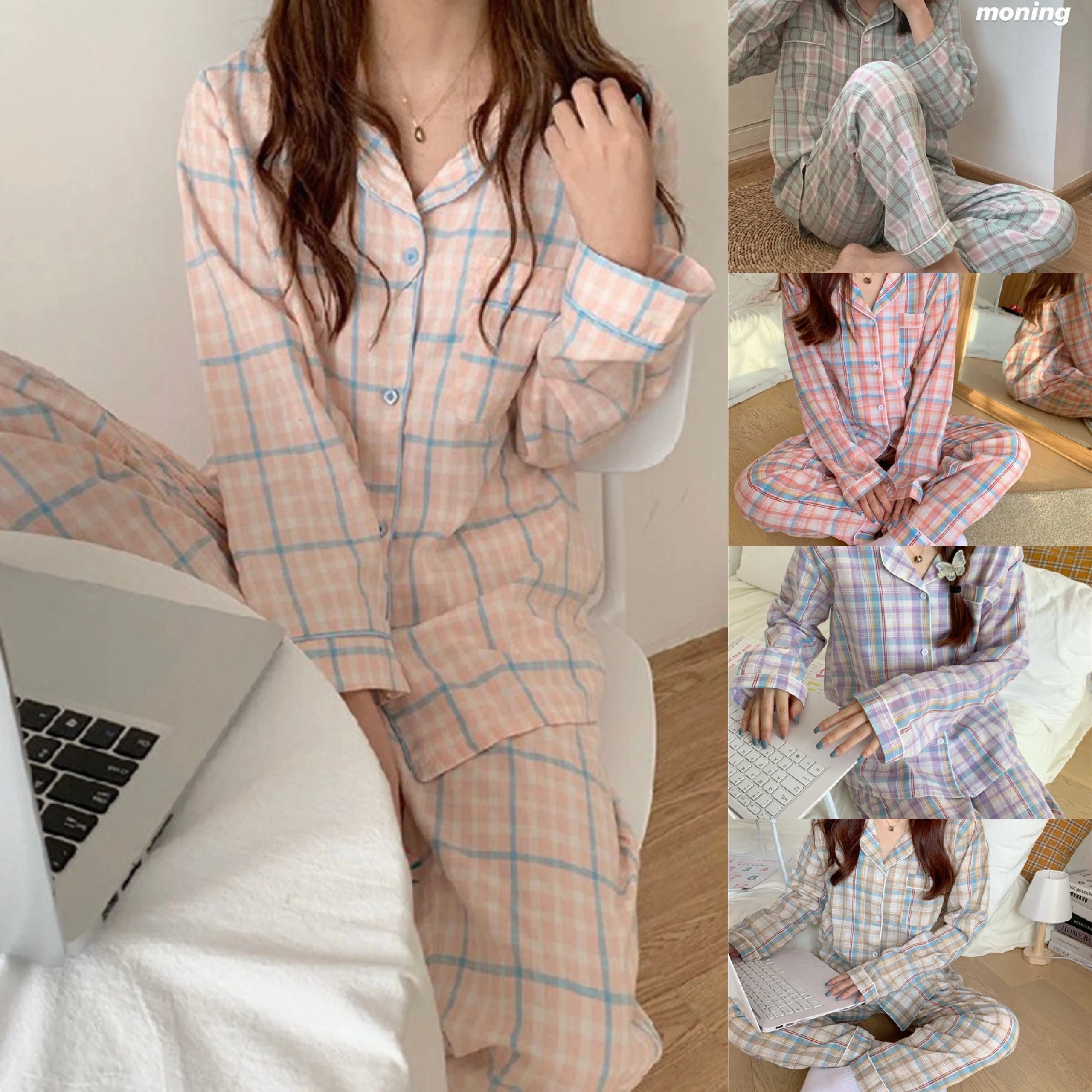 Spring And Autumn 2 Piece Women's Pajamas Homewear Female Students Homewear Pajama Sets Girls Pajamas Underwear Sets