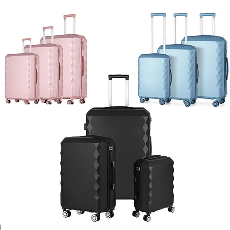 3pcs Pink Travel Suitcases Women 12kg Board Bag Carry-on Suitcase Suitcase Luggage 20"24"28" Maletas Travel Suitcase