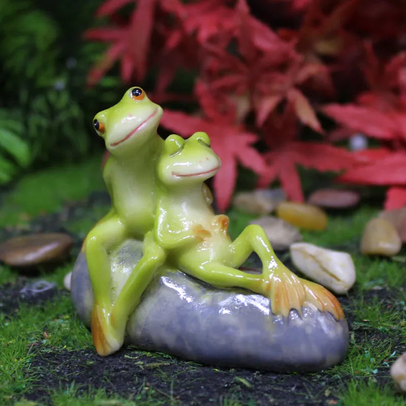 Animal Frog Fairy Simulation Mini Resin Ornament Garden Decoration Miniature Figurines Home Micro Landscape Terrarium Craft Gift