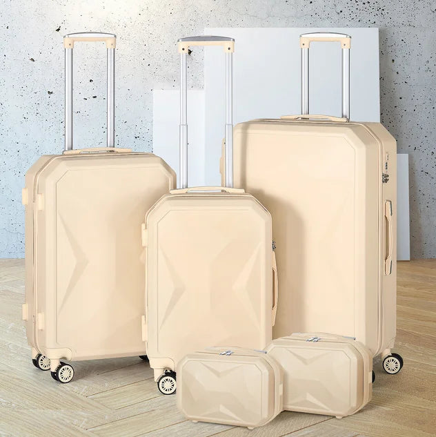 Luggage Set 5 Pieces Cosmetic Suitcase Travel Suitcase Suit Portable Boarding Luggage with 360 Degree Sipnner Wheels