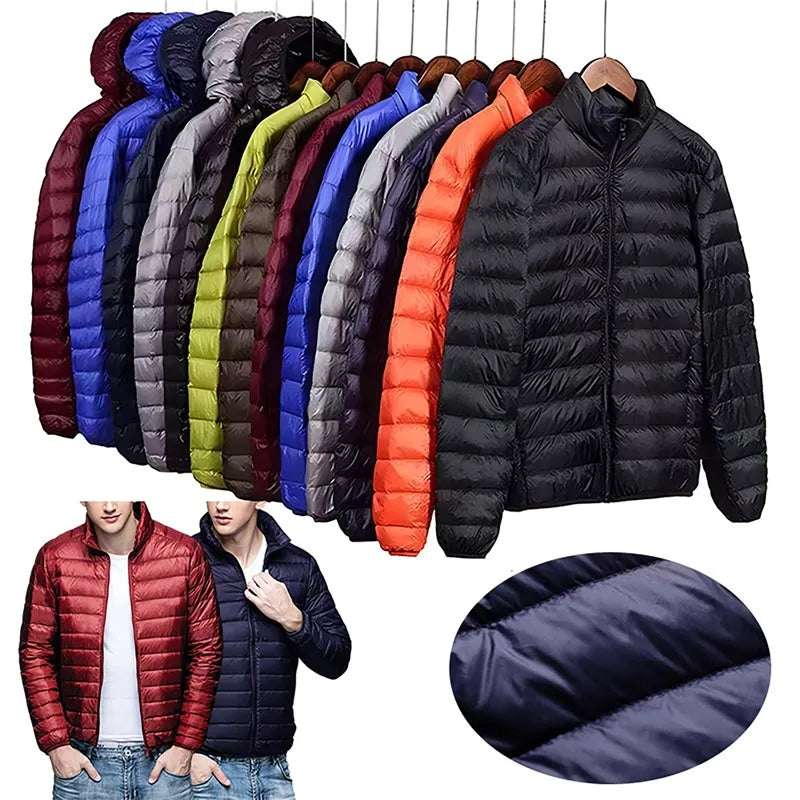 New Winter Jacket Long Sleeve Cotton-Padded Jacket Zipper Jacket Men'S Stand-Up Collar Jacket Plus Size Cotton Jacket