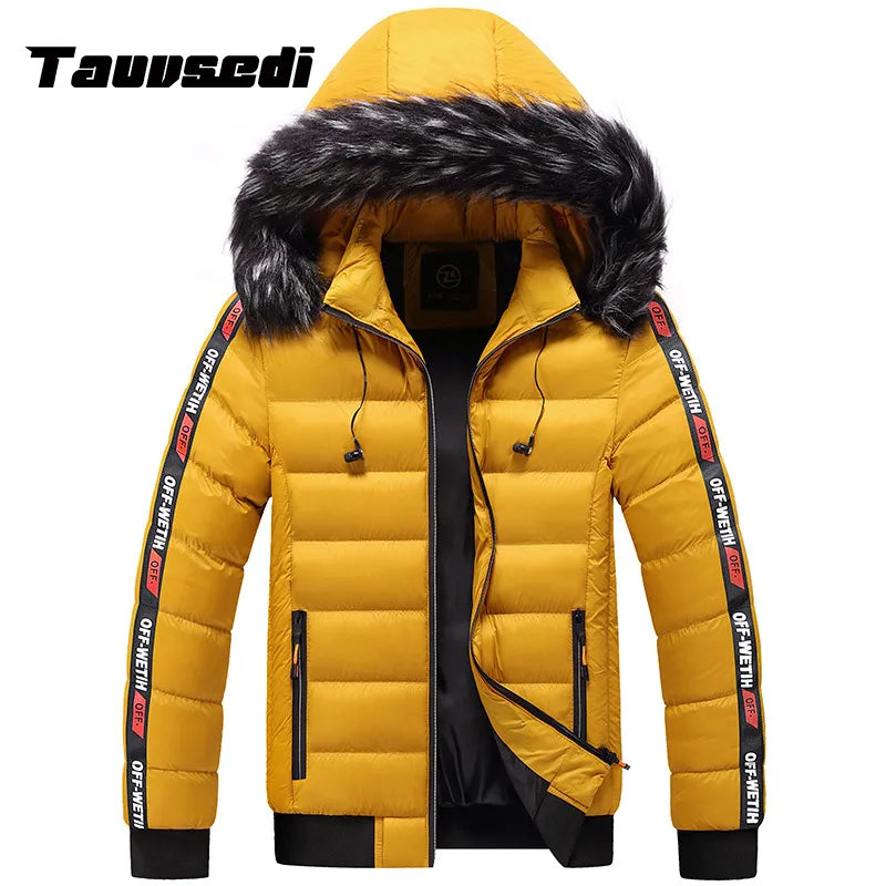 Winter Men Warm Hooded Parkas Jackets Mens Windbreaker Outwear Parkas Coats Men Autumn Detachable Hat Outfits Parkas Coats Male