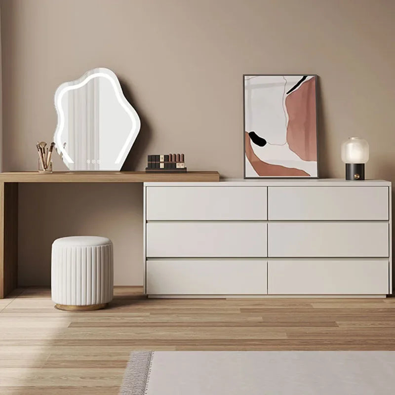 White Simple Storage Dressing Table Toiletries Bedroom Cabinet Charm Dressing Table Luxury Nordic Commodes Bedroom Furniture