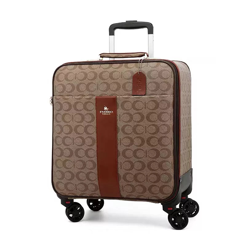 Pu Leather Luggage Sets Women Rolling Suitcase With Handbag Men Trolley Luggage Travel Bag On Wheels