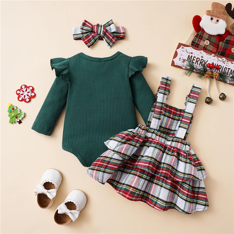 Newborn Christmas Clothes Baby Girls Clothing Set My First Christmas Baby Clothes Set Romper And Skirts New Born Baby Clothing