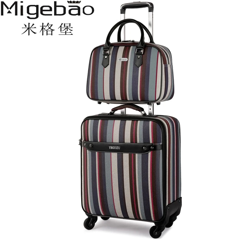 16"18"20" inch PVC travel suitcase female light trolley case universal wheel boarding luggage set male password box