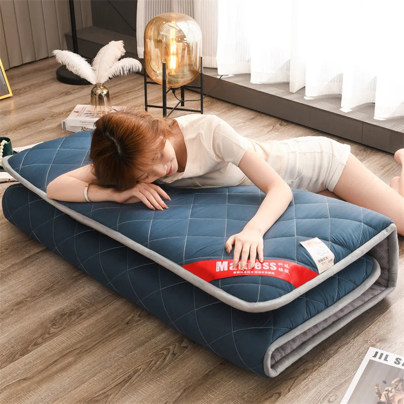 Folding Bed Mattress for Sleeping Non-Slip Floor Mattress Solid Thicken Topper Breathable and Skin-Friendly