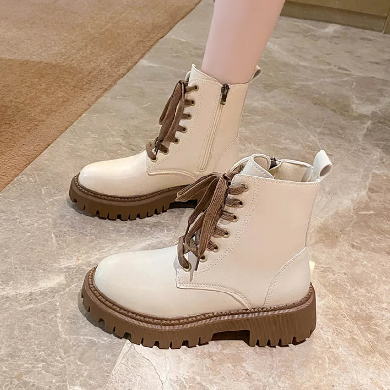 2023 New Warm Women's Winter Boots Waterproof Snow Boots Women Pu Leather Plush Platform Ankle Botas Woman Non-Slip Cotton Shoes