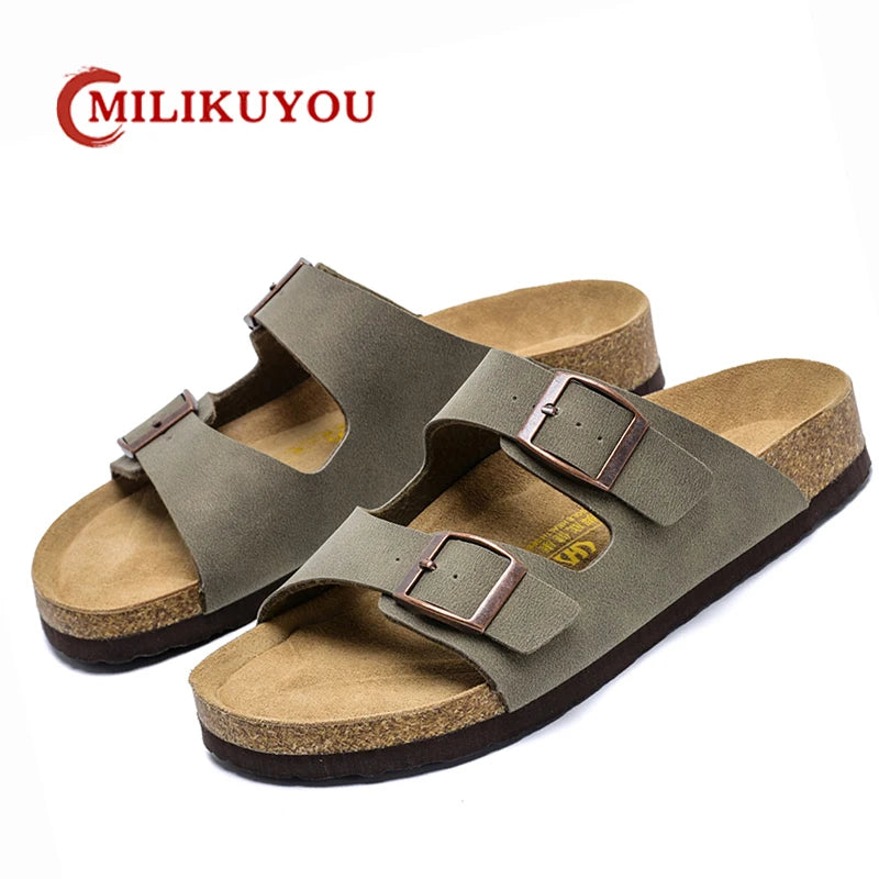 Leather Men Sandals Summer Men's Sandals Women Slippers Outdoor Beach Casual Shoes Zapatos Hombre Durable Non-Slip Luxury Shoes