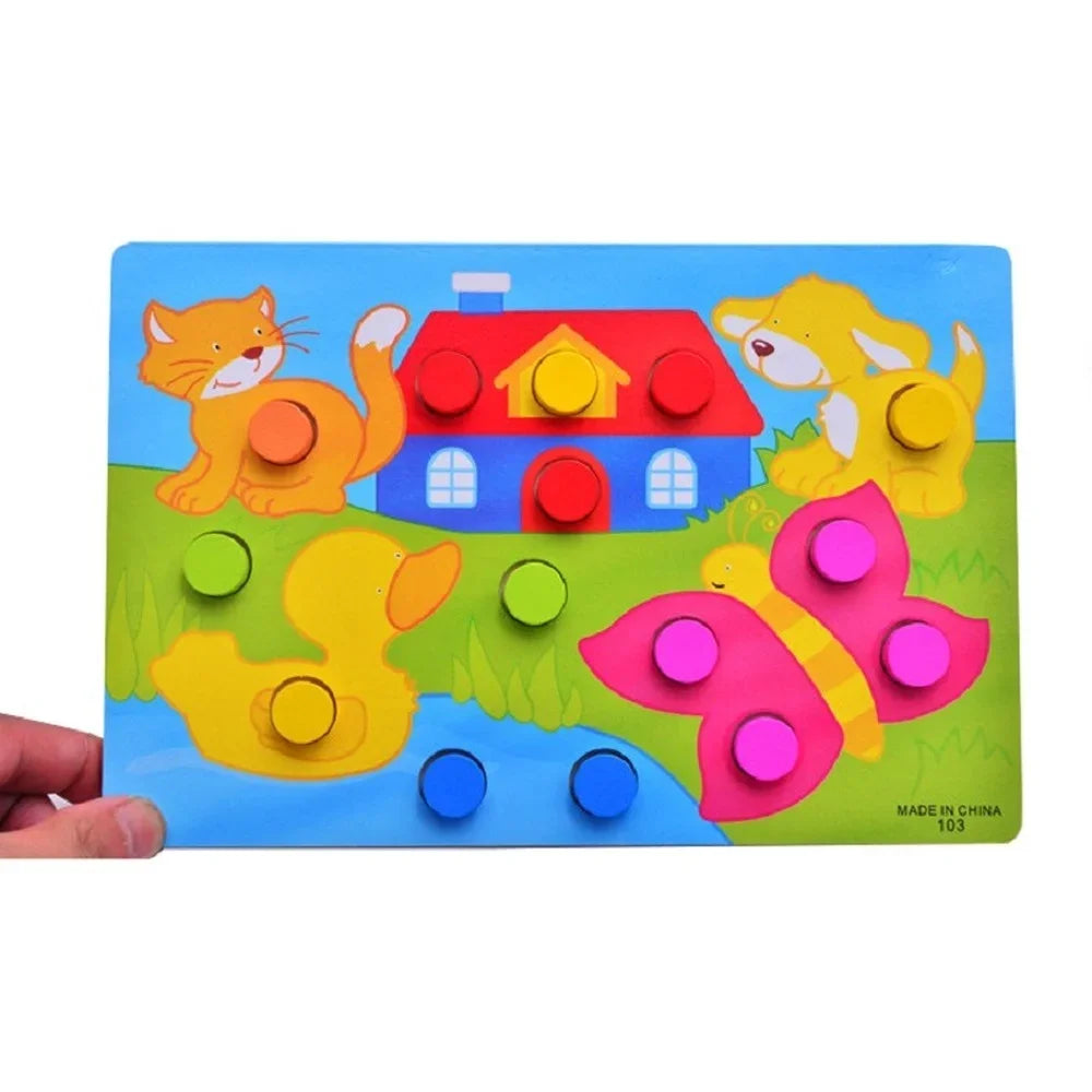 3D Wooden Puzzle Jigsaw Toy Montessori Baby Toys Wood Cartoon Animal Puzzles Game Kids Early Educational Toys for Children Gifts