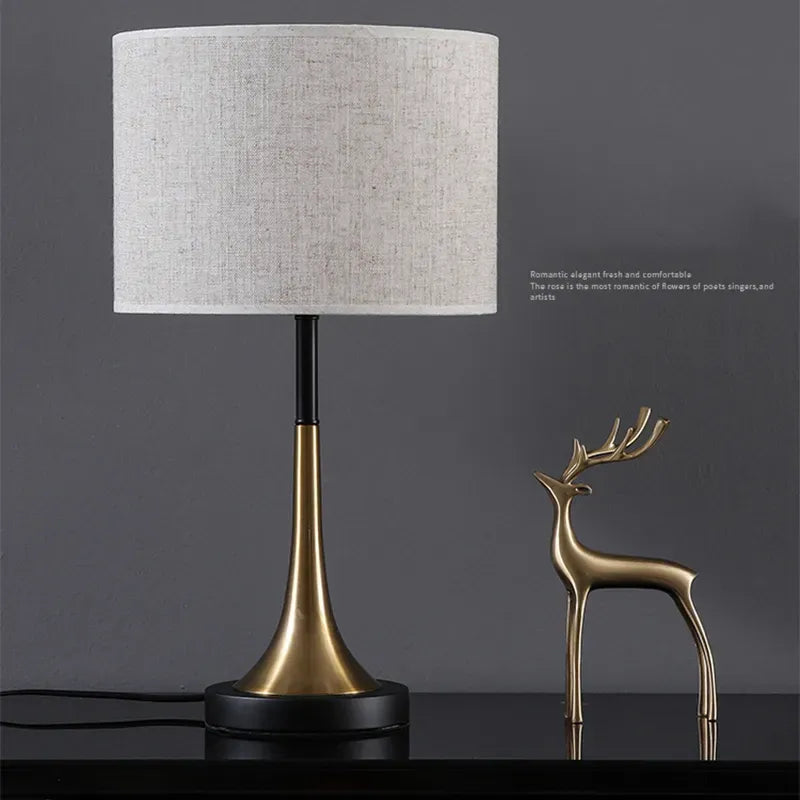 Table Lamp Modern Nordic E27 LED Creative Simplicity Cloth Desk Light Indoor Home Bedside Bedroom Livingroom Decoration Romantic