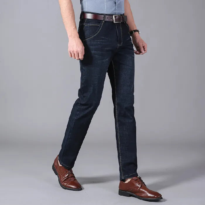 28-40 Men's Summer Thin Pants, Straight Blue Jeans, Slim Casual Work Pants Without Elasticity